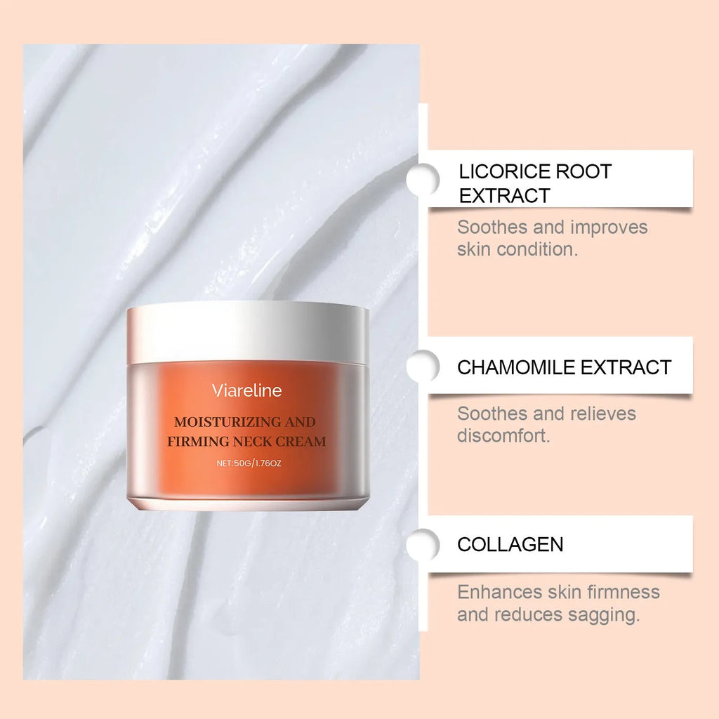 Moisturising neck cream in 6.3cm packaging for daily neck contour care