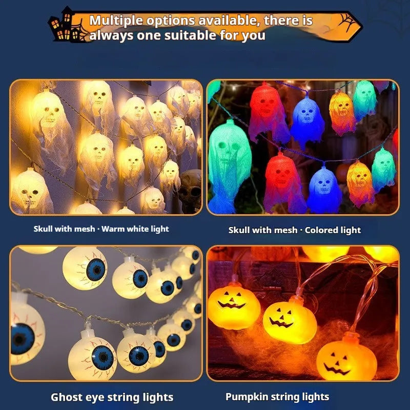 Halloween coloured LED lights with plastic shell for indoor wall decoration with battery box