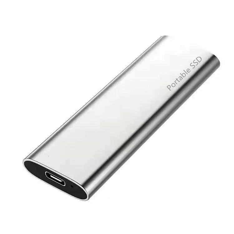 Mobile SSD expansion hard drive with metal casing in ultra-thin design showing capacity options