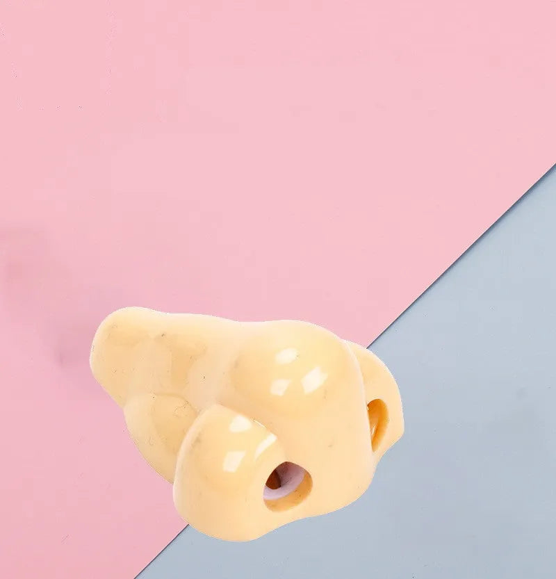 Flesh colour plastic manual pencil sharpener with geometry shape and big nostril hole