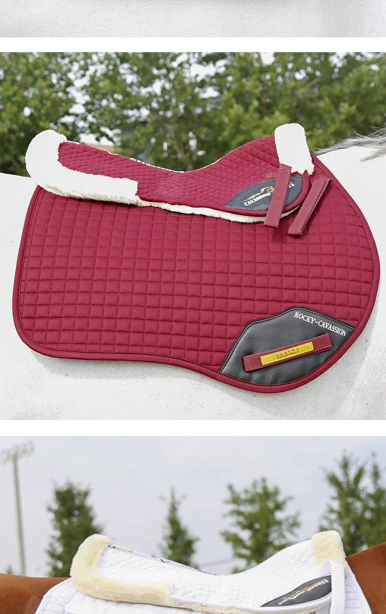 Wool riding saddle pad for equestrian and cycling with waist protection in multiple colours