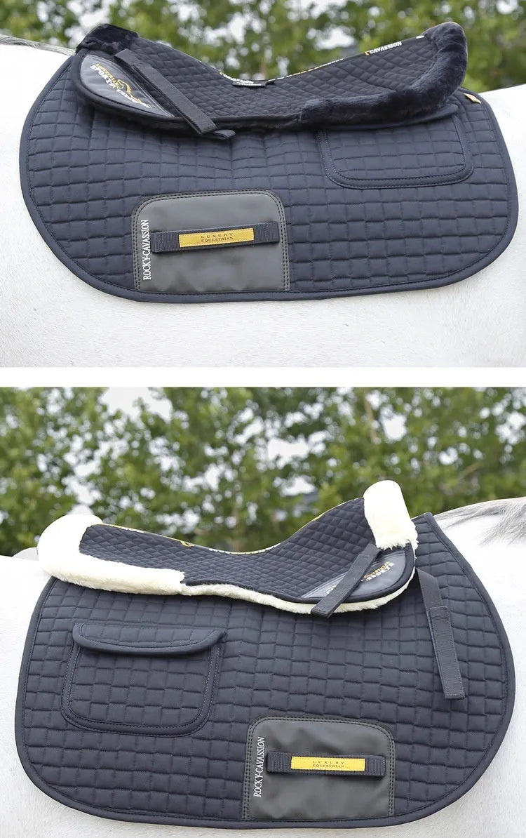 Wool riding saddle pad for equestrian and cycling with waist protection in multiple colours