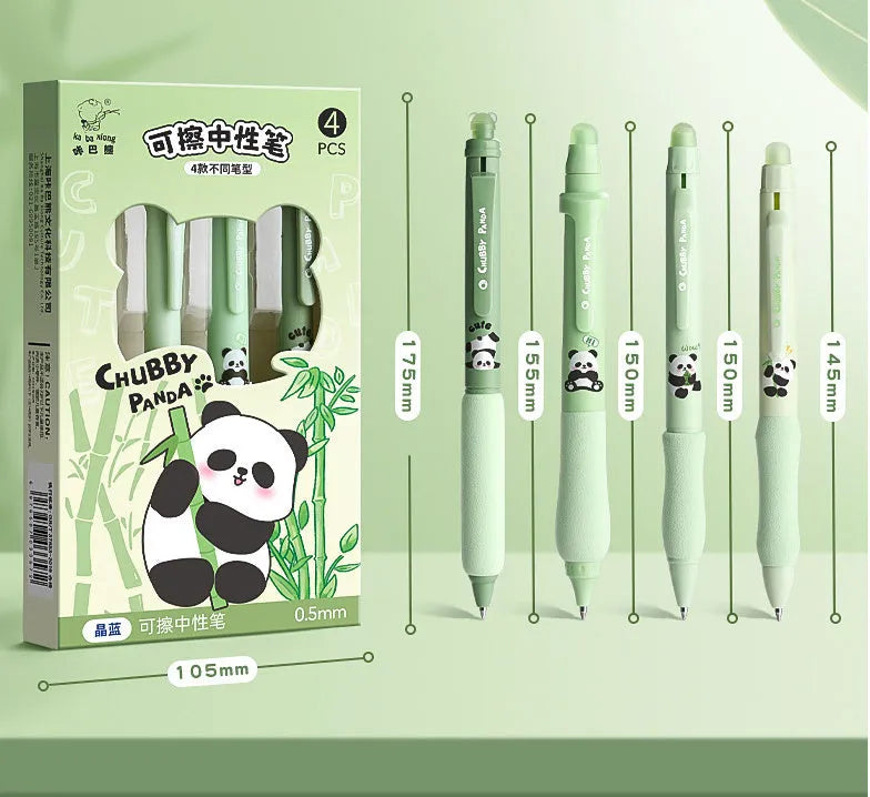 Erasable cartoon gel pen with 0.5mm tip in black or crystal blue ink options