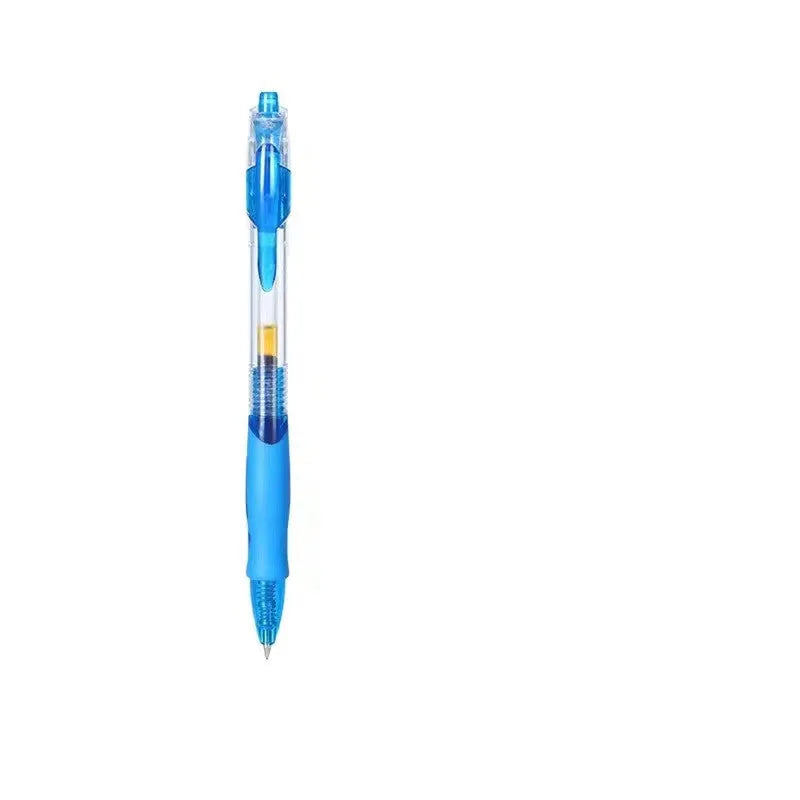 0.5mm gel pen in black, red, or blue ink colours with plastic barrel