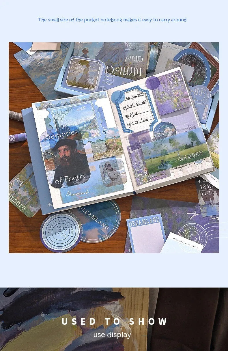 Creative A6 journal gift box set with plaid design notebook, bookclothes, cards, and stationery items