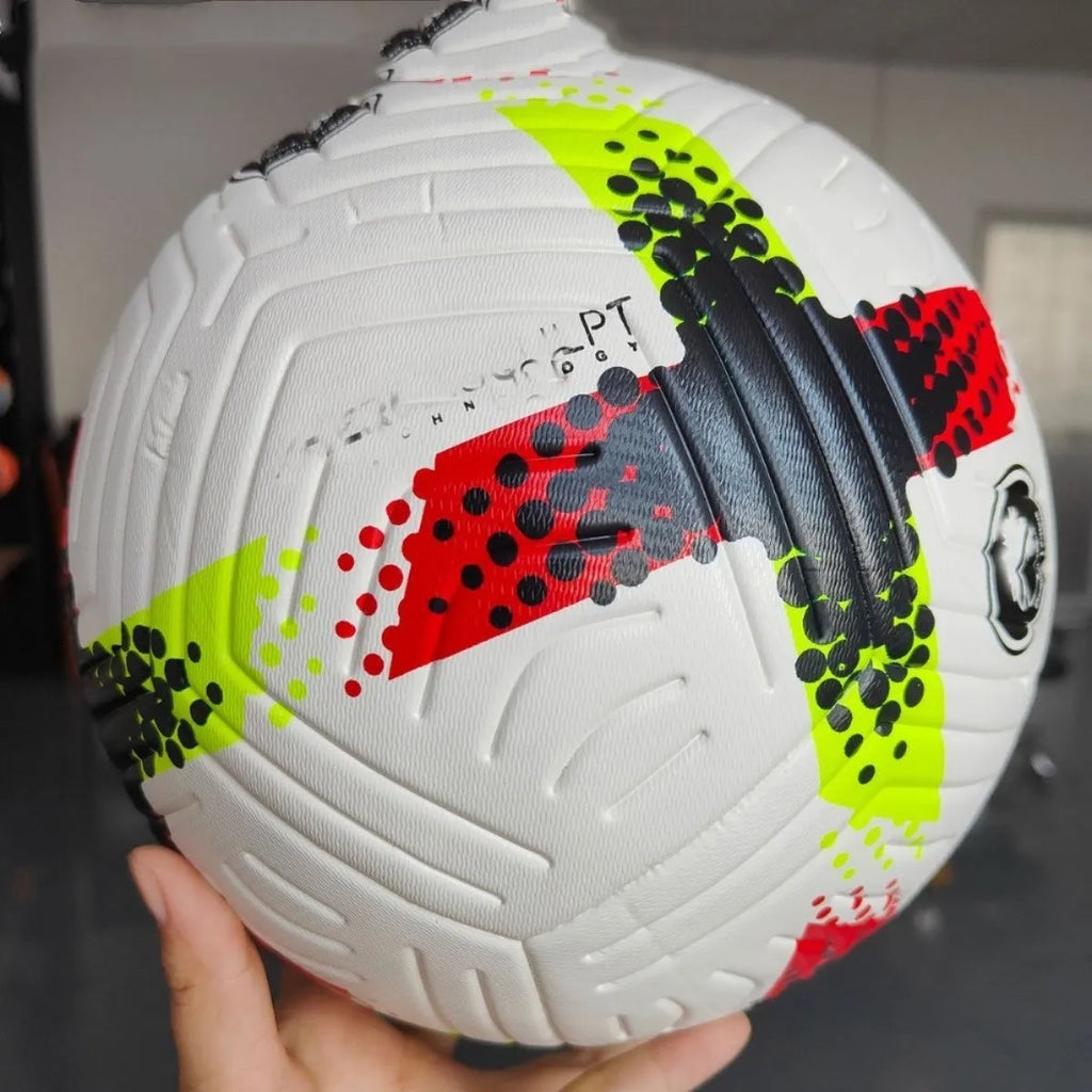 Fluorescent green size 5 football with seamless construction for training use