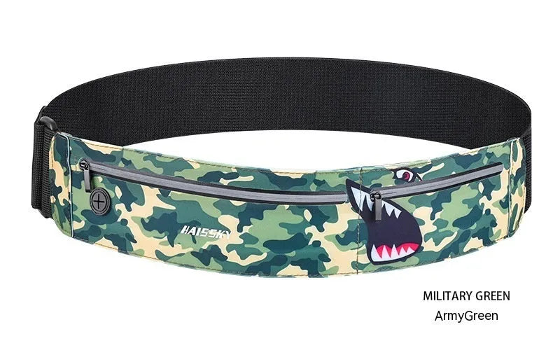 8-inch waterproof waist bag in camouflage crocodile colour with waist strap