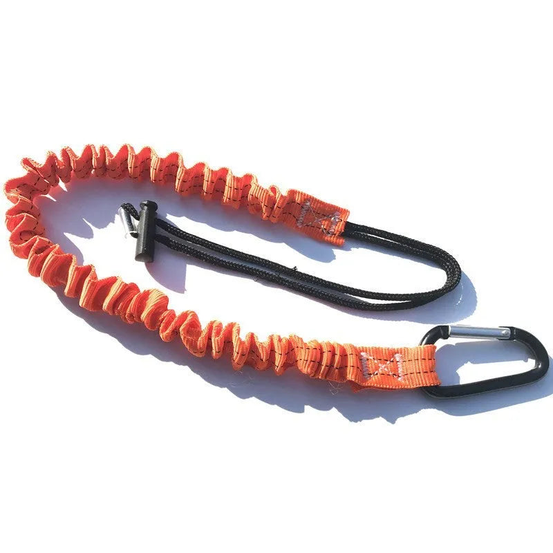 Orange fishing rod safety rope measuring 90cm with 10kg tension rating