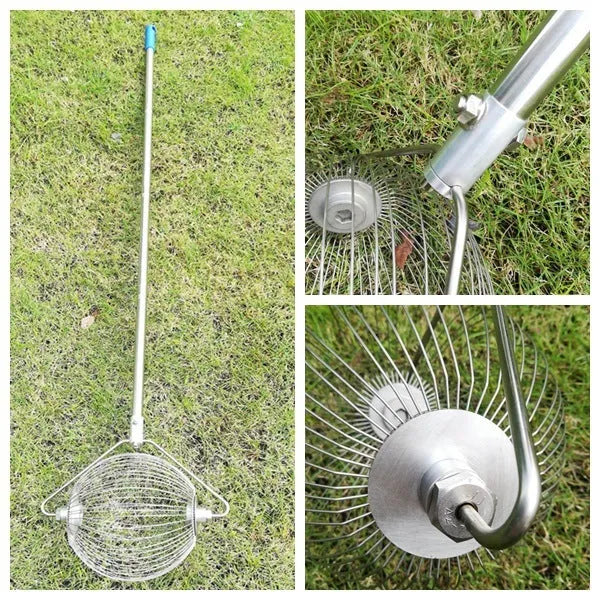 Metallic golf ball picker made from 304 stainless steel for ball retrieval
