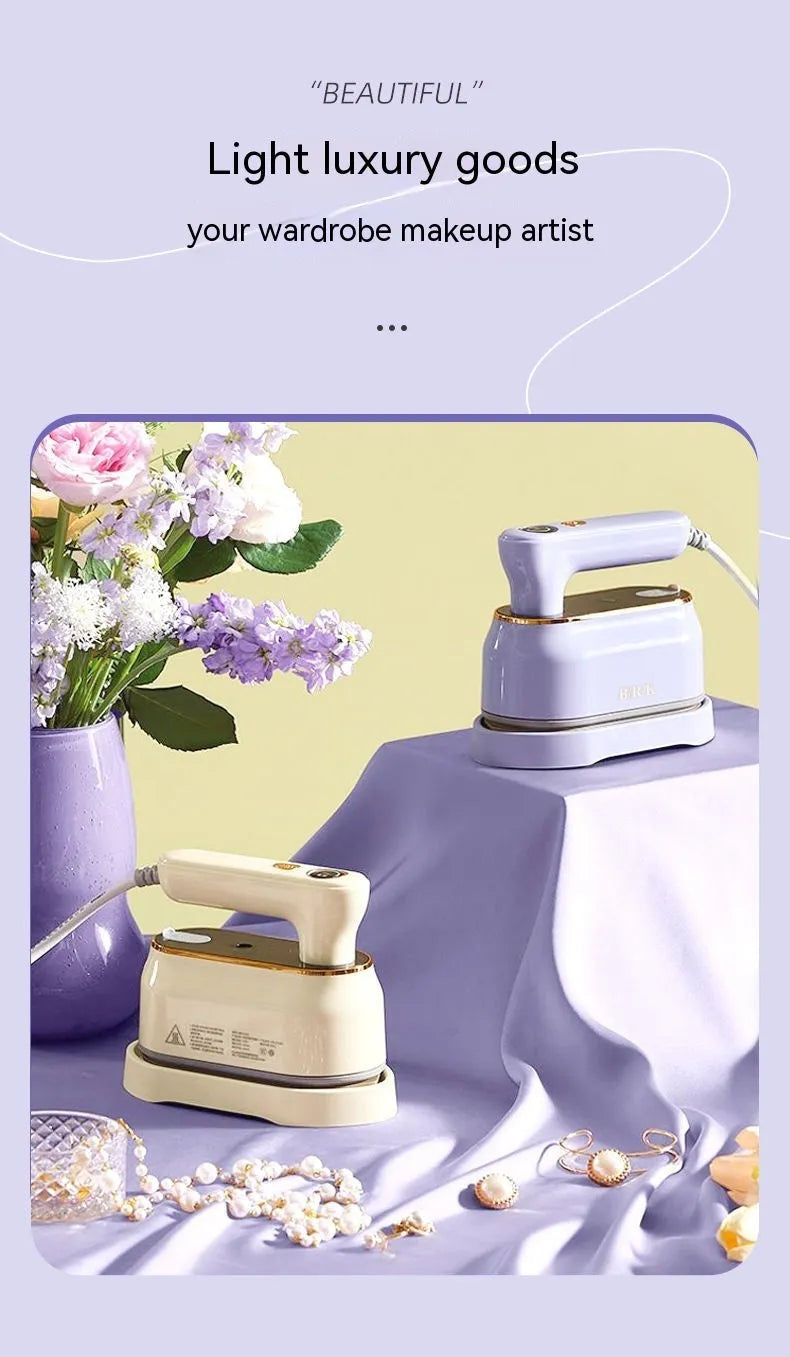 Portable foldable ironing machine with ceramic plate in milky white colour