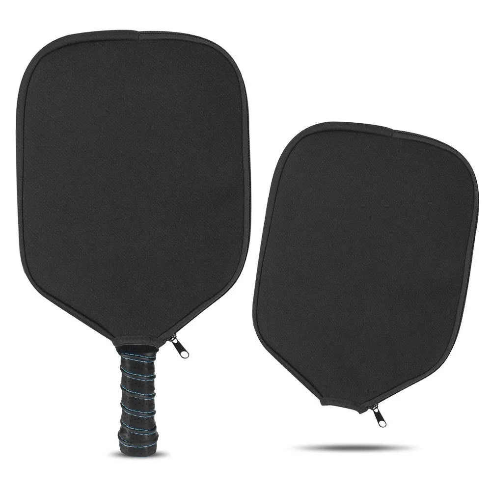 Black neoprene protective sleeve for a table tennis racket showing texture and fit