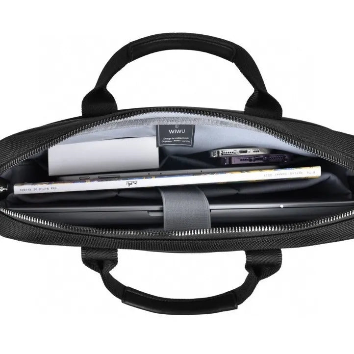Black multi-pocket laptop backpack with organiser compartments and separate computer layer