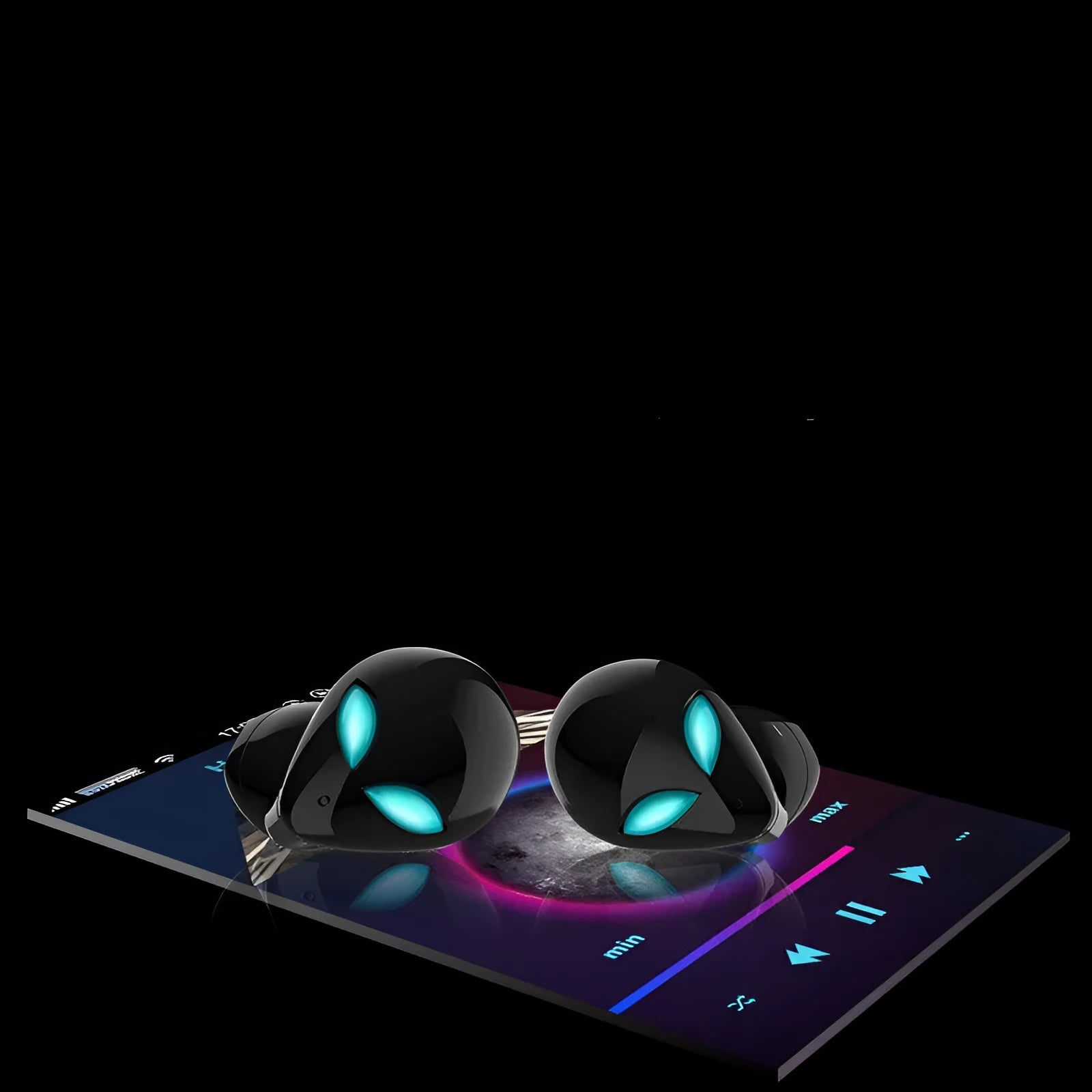 Creative Outer T8 Starman alien design wireless Bluetooth earbuds with charging case in red colour