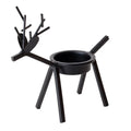 Black iron Christmas candlestick holder with creative elk bracket design for table decoration.