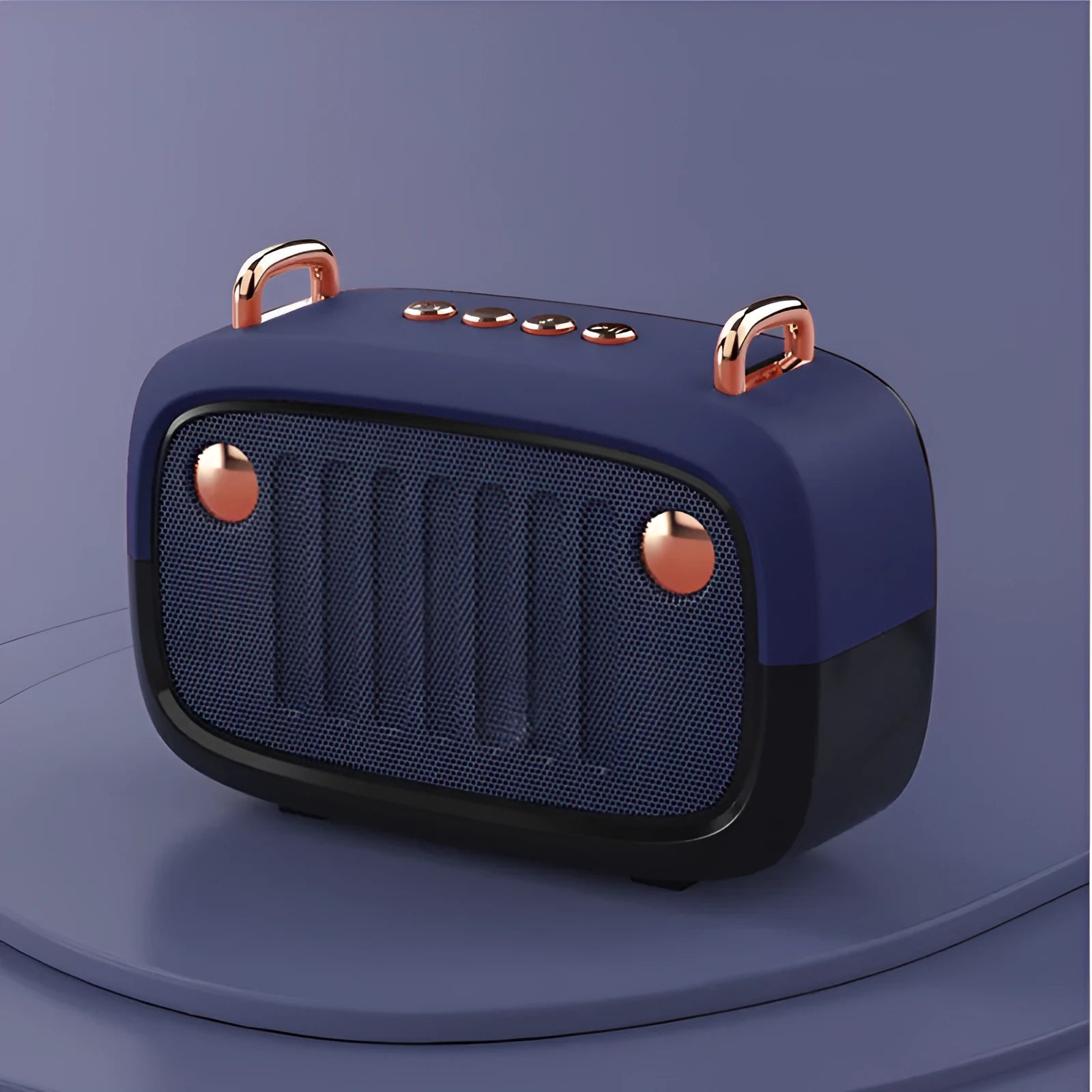Compact portable mini speaker with subwoofer in choice of five colours showing Bluetooth and USB connectivity