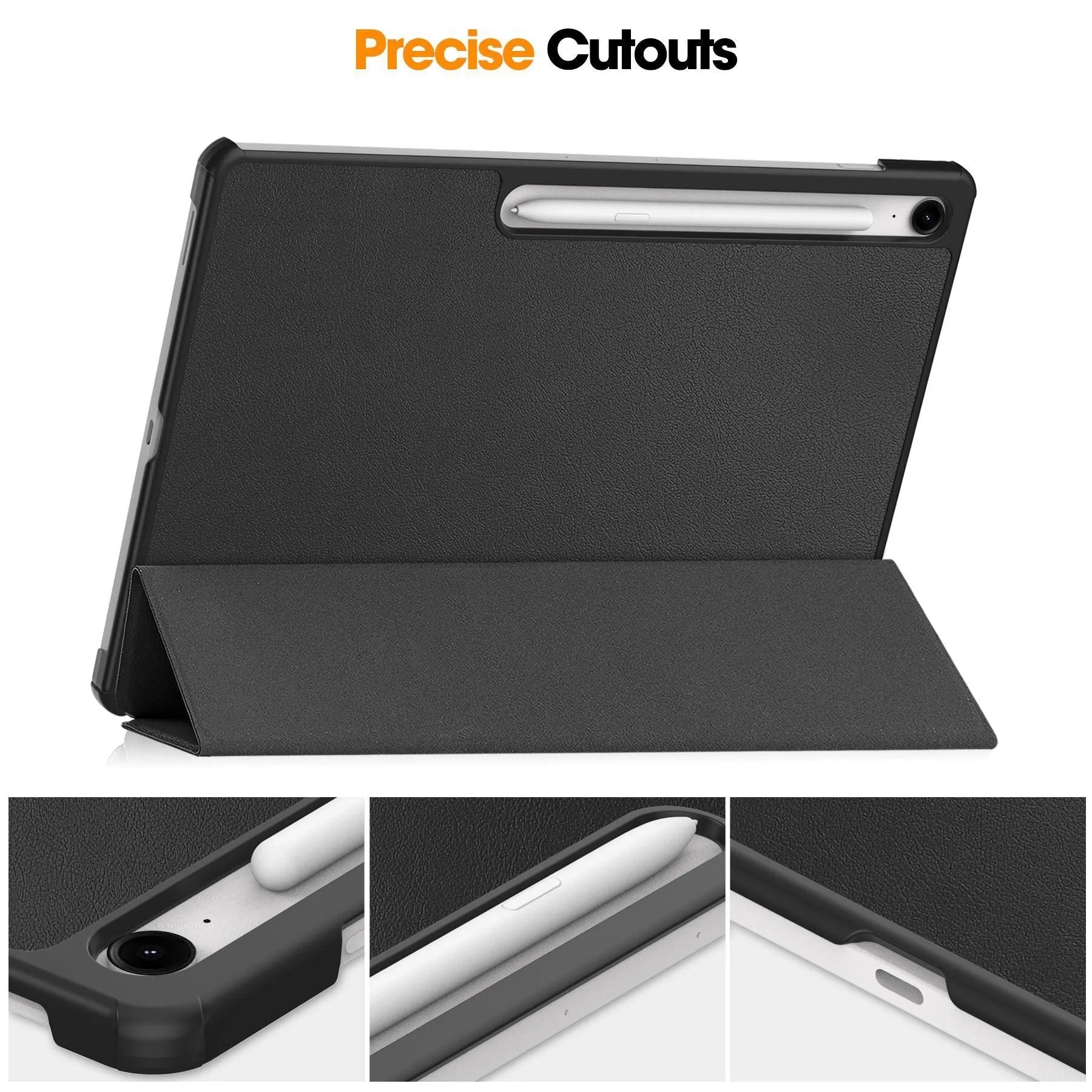 Samsung Galaxy Tab S10 FE Plus 13.1-inch leather tri-fold protective case in various colour options.