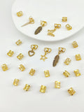 Gold and silver antique style leaves design hair rings for braids, pack of 26 pieces