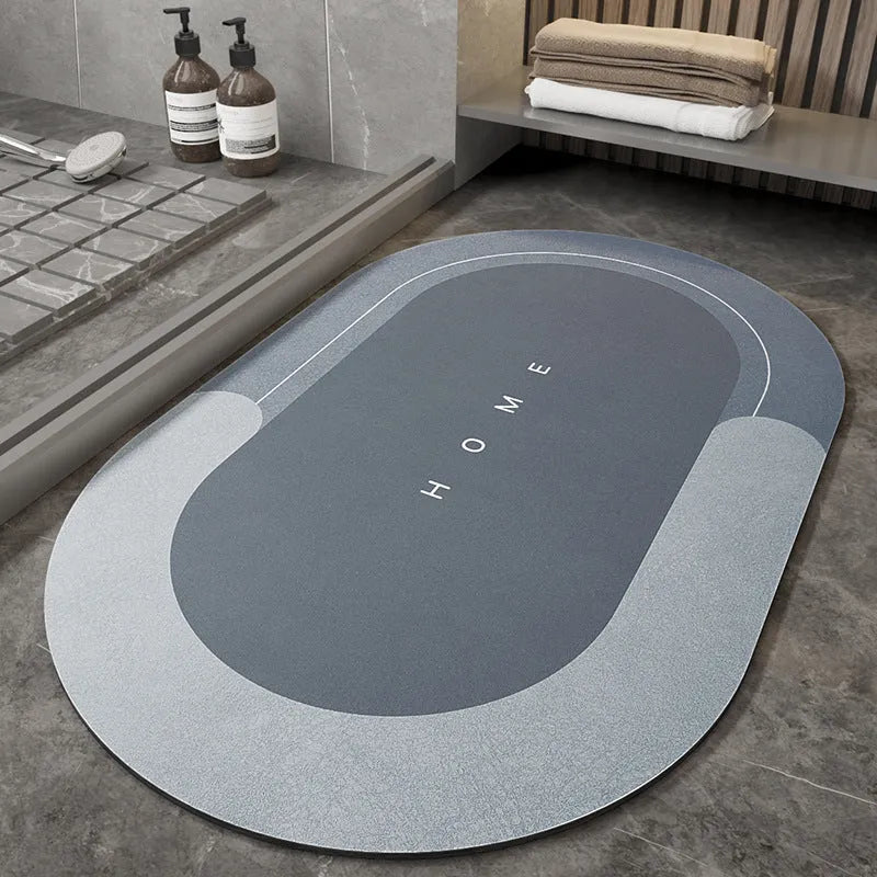 Blended bathroom floor mat for sliding door cushioning in blue colour rectangular shape