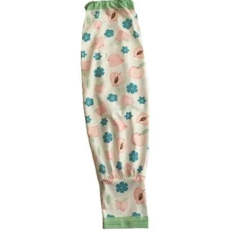 A pair of printed viscose ice silk sun protection sleeve gloves covering the forearm and elbow.