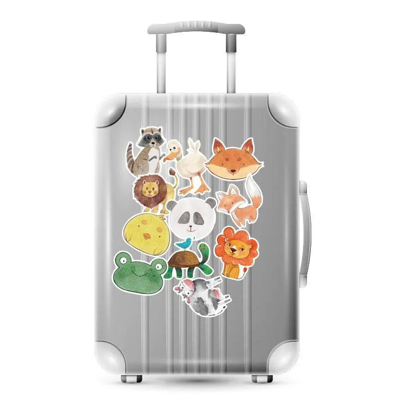 36-piece retro beach surfing sticker pack with PVC vinyl construction and matte protective film