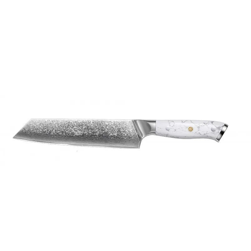 Damascus chef's knife with 21cm VG10 steel blade and modern handle