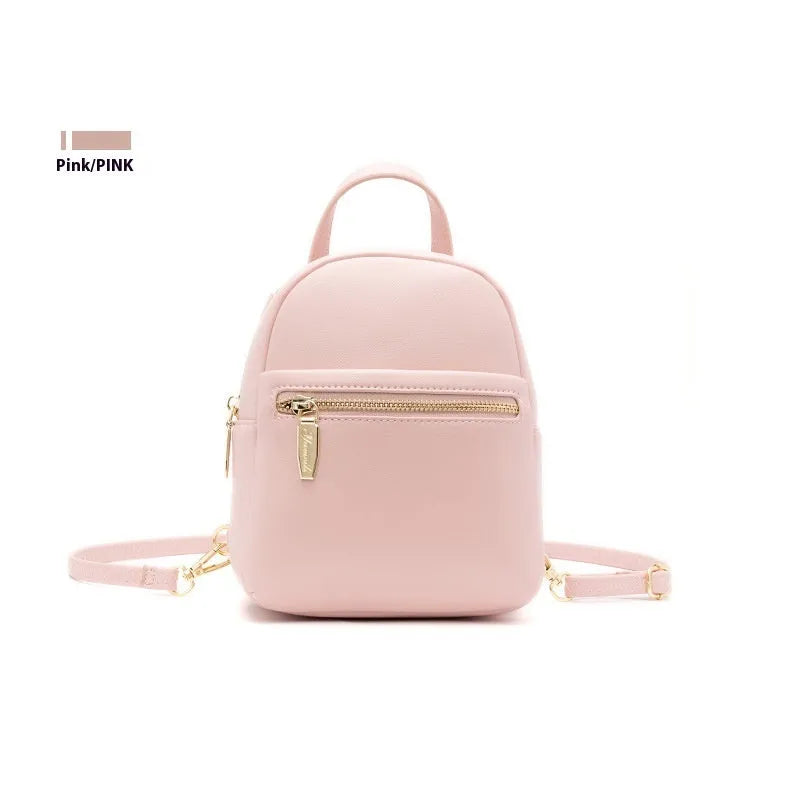 Soft PU mini backpack with large capacity showing three-dimensional pocket and street trend styling