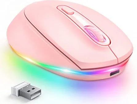 24g wireless ergonomic mouse with USB charging cable in multiple colour options