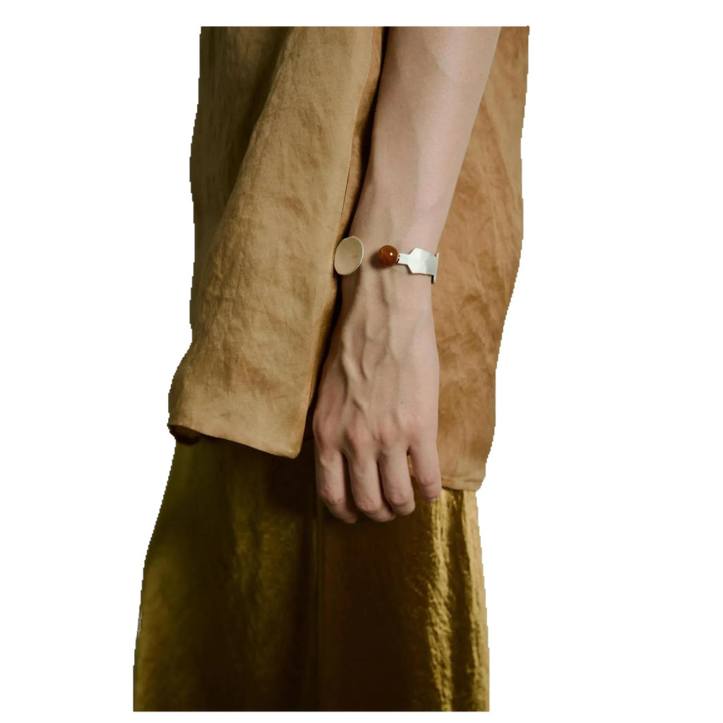 Small round spoon stewed pork ring and bracelet jewellery set with diamond shape design