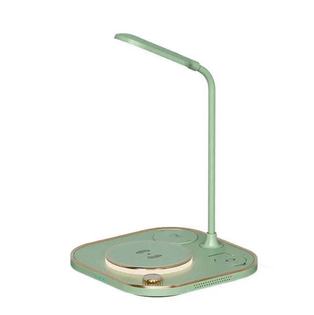 Black three-in-one wireless magnetic charger desk lamp with 15W fast charging for iPhones and Android phones