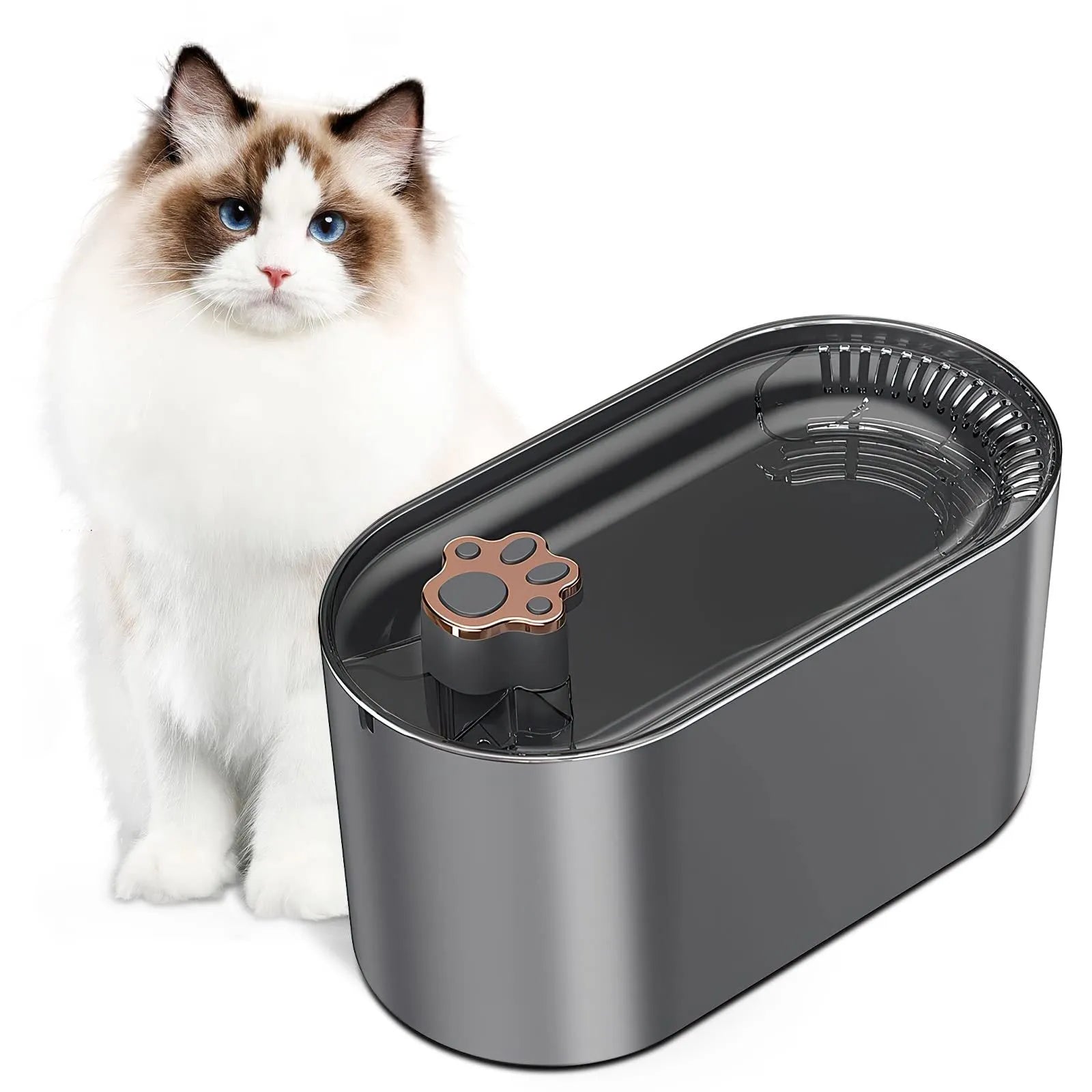 Berlin blue pet water fountain with triple filter and LED indicator light