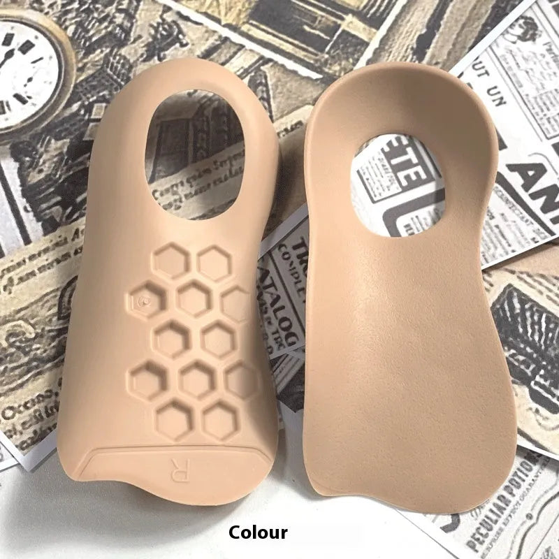 TPR arch support insole with varus correction design in three colour options