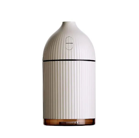 White USB-powered aromatherapy diffuser humidifier with LED light, 300ml capacity