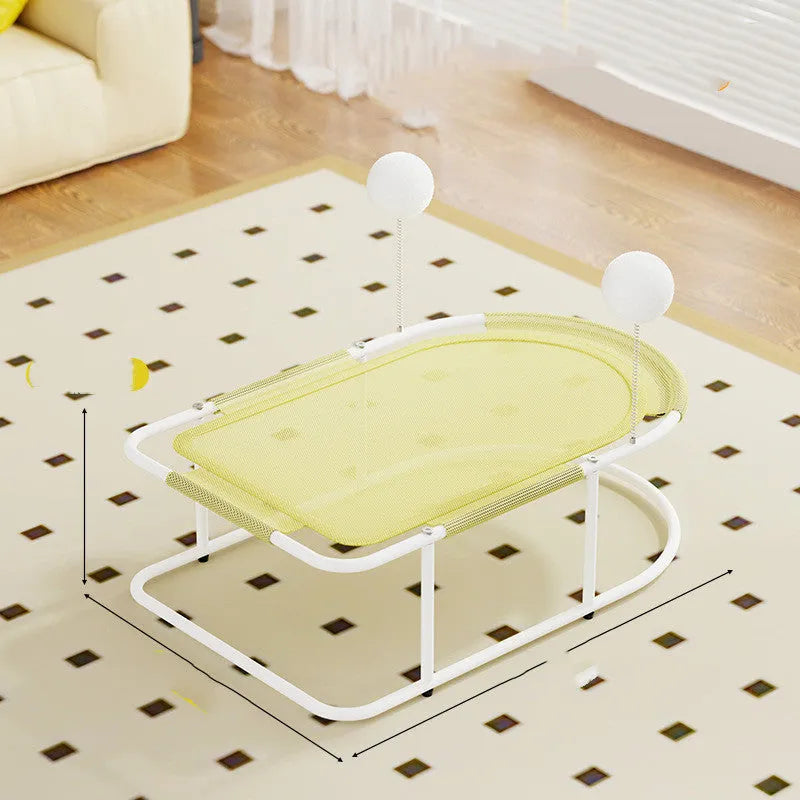 Large grey breathable fabric kennel with bracket frame for cats and puppies