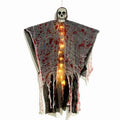Plastic luminous blood-dyed skull hanging ghost Halloween decoration for outdoor use.