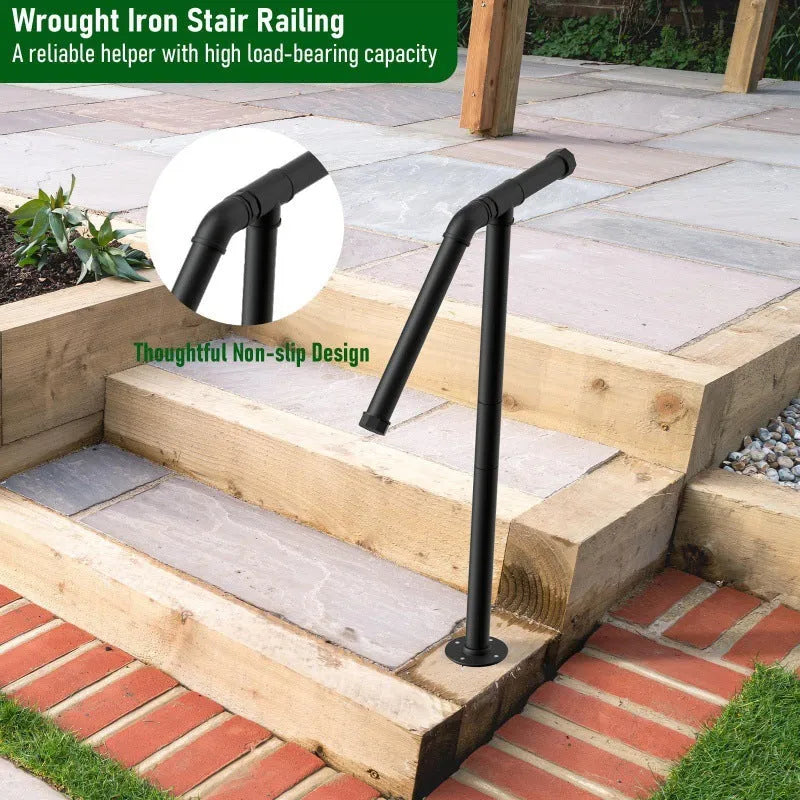 Black metal ladder support with American minimalist design for staircase construction