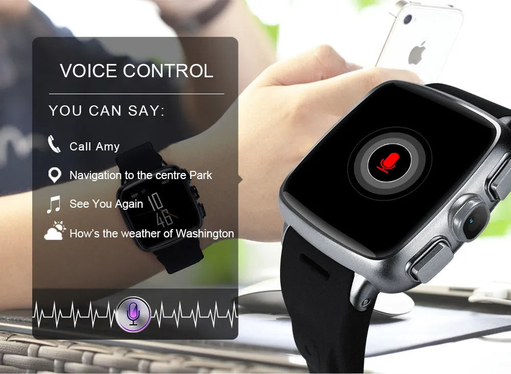 Z01 smart watch with black or white colour options showing 1.54-inch touchscreen display