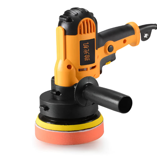 Yellow 700W electric car polishing machine with 125mm disc and 1.6m cord for auto and home use
