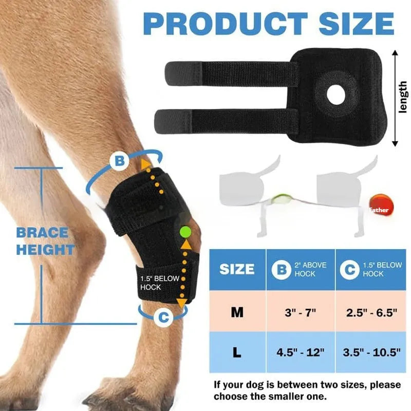 Black polyester dog leg guard for knee joint support and ACL tear rehabilitation.