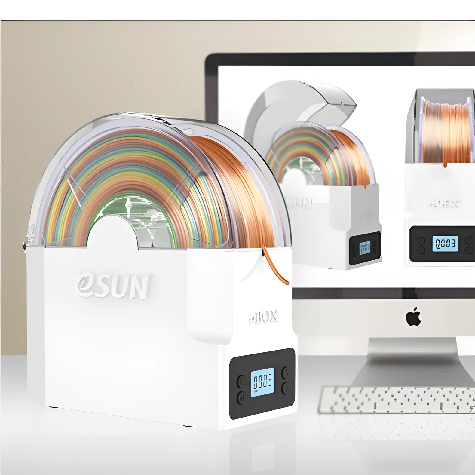 eBOX Lite 3D printing filament drying box with wire heating and multiple international plug options