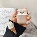 Silicone cylinder ice cream design case for Apple AirPods 2 wireless headphones.