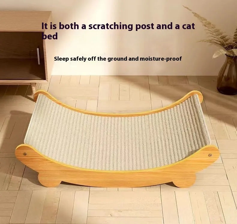Sisal cat scratch board with natural fibre scratching surface in pastoral style design