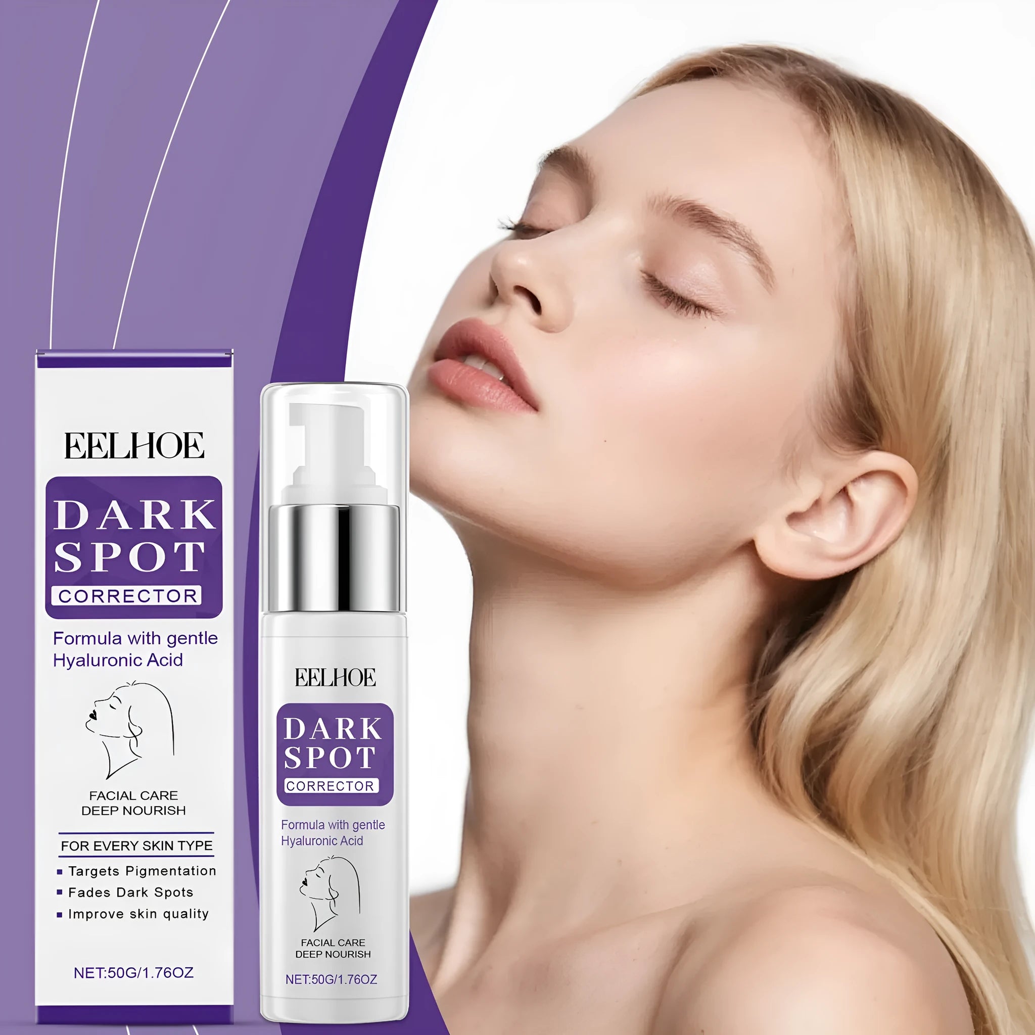 50g skin care cream in 3.5 x 13cm packaging with daily moisturising and pore minimising properties