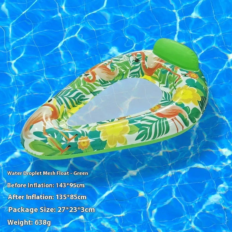PVC inflatable floating row with thick sequins and wave design in multiple colour patterns