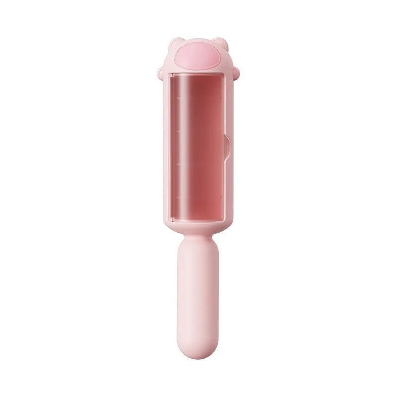 Blue reusable pet hair remover with self-cleaning base for furniture and car seats