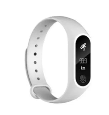 Waterproof smart fitness tracker hand ring on a wrist, showing heart rate monitoring and available in multiple colours.