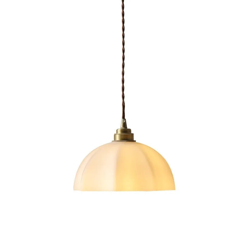 Chinese style copper glass indoor droplight pendant light for bedside and study