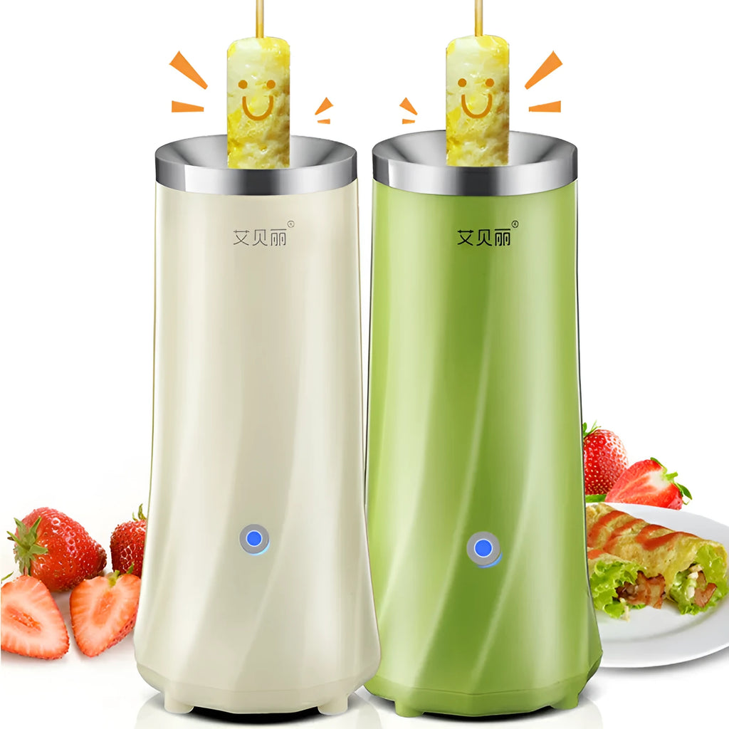 Multifunctional mini breakfast machine in beige with automatic controls and compact design