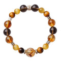 Lucky Jinba crystal tiger-eye bracelet with geometric pattern in natural yellow tower crystal