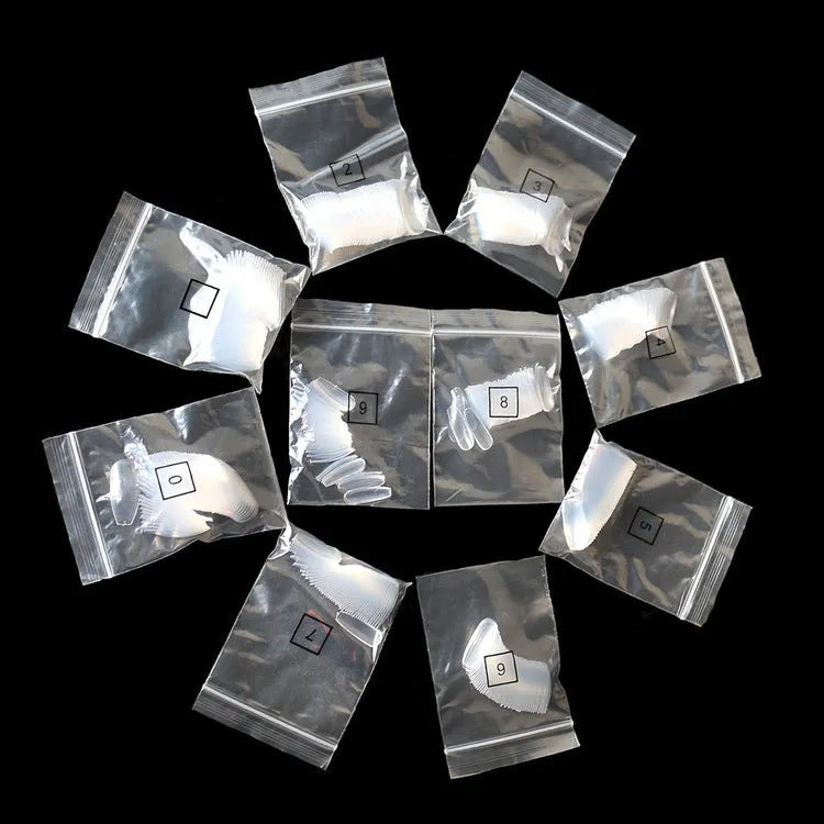 500 clear natural ABS false nails in 10 sizes for professional or home nail application