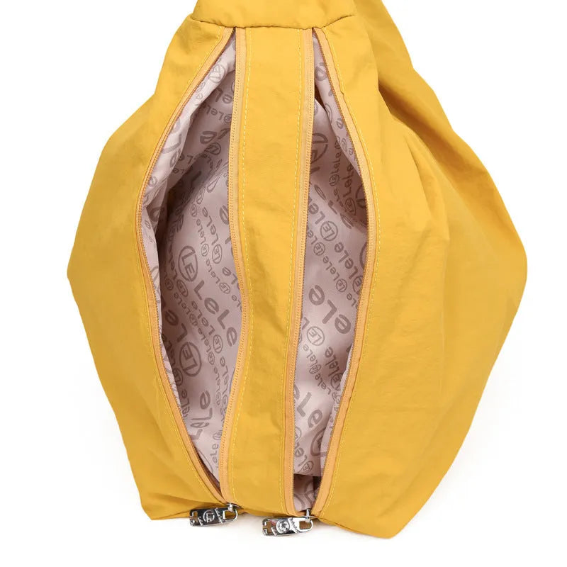 Heart-shaped nylon underarm bag with detachable shoulder strap in four colour options